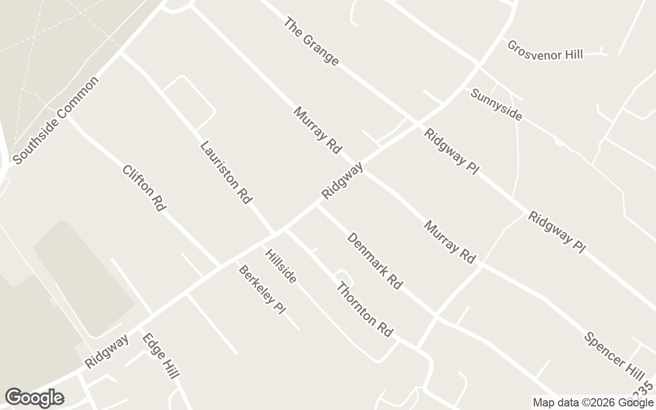 Map of Ridgway, Wimbledon Village, with the practice marked
